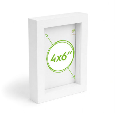 Nicola Spring 4 X 6" Photo FrameWhite3D Photo Frame Picture Frame Box Portrait Display Case (17.5 X 12.5Cm) from B&Q