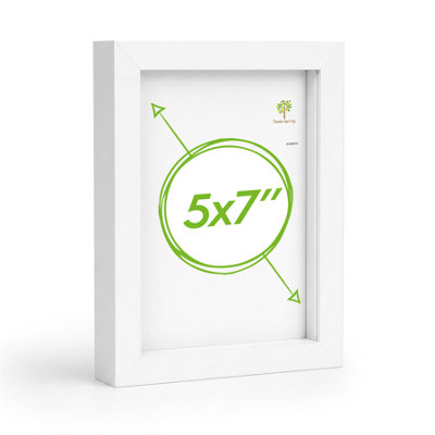 Nicola Spring 3D Box Photo Frame - 5 X 7" - White