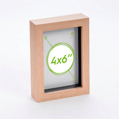 Nicola Spring 4 X 6" Photo FrameLight Wood3D Photo Frame Picture Frame Box Portrait Display Case (17.5 X 12.5Cm) from B&Q