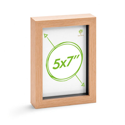 Nicola Spring 3D Box Photo Frame - 5 X 7" - Wood Light