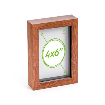 Nicola Spring 4 X 6" Photo FrameDark Wood3D Photo Frame Picture Frame Box Portrait Display Case (17.5 X 12.5Cm) from B&Q
