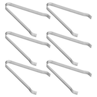 Rink Drink Stainless Steel Ice Tongs - 16cm - Silver - Pack of 6 - Image 4