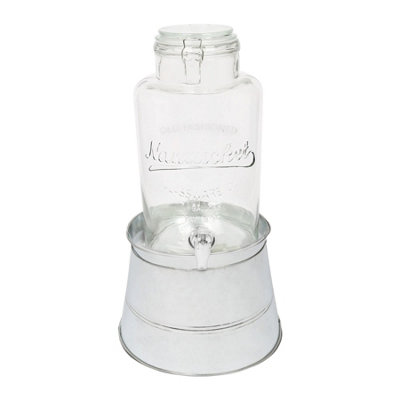 Rink Drink Glass Drinks Dispenser With Tap & Silver Bucket Stand6.5L from B&Q
