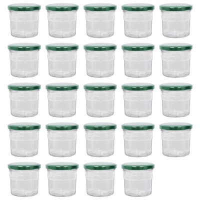 Argon Tableware Glass Jam Jars With Lids - 130Ml - Pack Of 24 Green