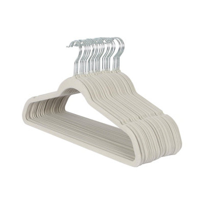 Harbour Housewares Non-Slip Velvet Hangers - 45Cm - Pack Of 25 Grey