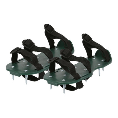 Harbour Housewares Lawn Aerator Shoes - Green - Steel Spikes - Adjustable Straps - Image 9