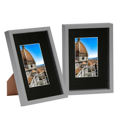Nicola Spring 3D Shadow Box Frames With A5 MountA4 (8" X 12")Grey/blackPack Of 2 from B&Q