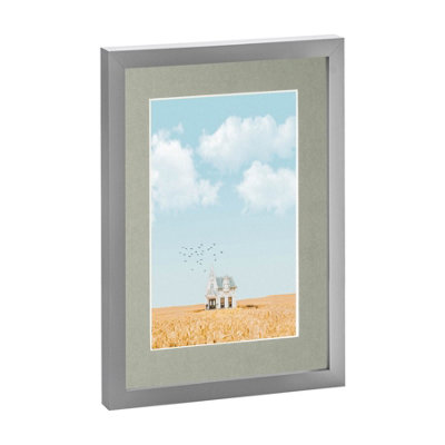 Nicola Spring Photo Frame With A5 Mount - A4 (8" X 12") - / Grey
