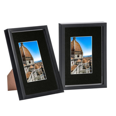 Nicola Spring 3D Shadow Box Frames With A5 MountA4 (8" X 12")Black/blackPack Of 2 from B&Q