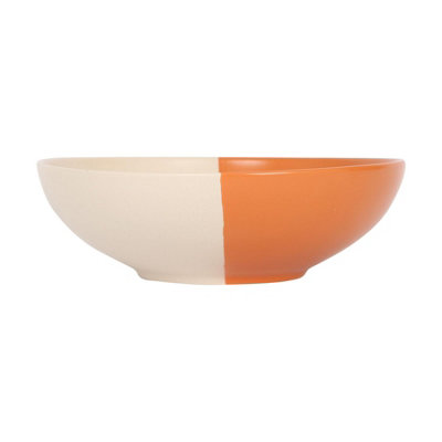Nicola Spring Dipped Stoneware Pasta Bowl20.5CmBurnt Orange from B&Q