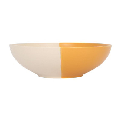 Nicola Spring Dipped Stoneware Pasta Bowl20.5CmMustard from B&Q