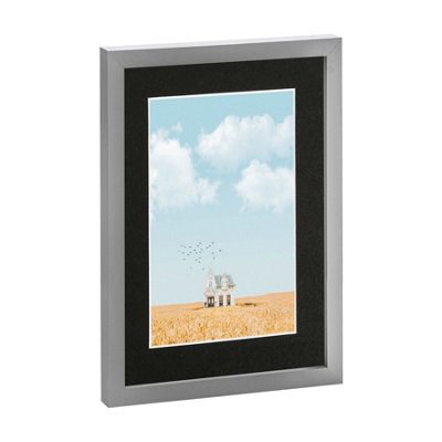 Nicola Spring Photo Frame With A5 MountA4 (8" X 12")Grey/black from B&Q