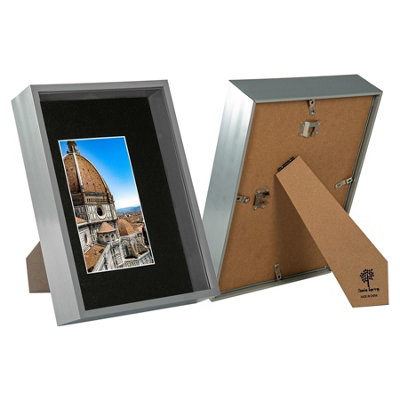 Nicola Spring A4 (8 X 12") Deep Photo FramesGrey/black Mount3D Deep Box Picture Frame Display Case (31 X 22Cm) X2 from B&Q