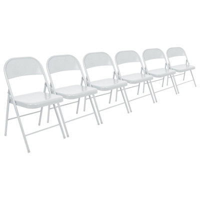 Harbour Housewares Metal Folding ChairsMatt WhitePack Of 6 from B&Q