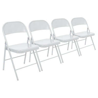 Harbour Housewares Metal Folding ChairsMatt WhitePack Of 4 from B&Q