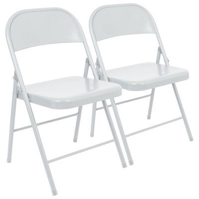 Harbour Housewares Metal Folding ChairsMatt WhitePack Of 2 from B&Q