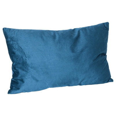 Nicola Spring Rectangle Velvet Cushion60Cm X 40CmBlue from B&Q