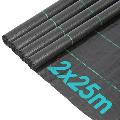 Harbour Housewares 110Gsm Weed Control Membrane4M X 50M (4 Rolls) Heavy Duty Weed Control Fabric Barrier Ground Cover from B&Q
