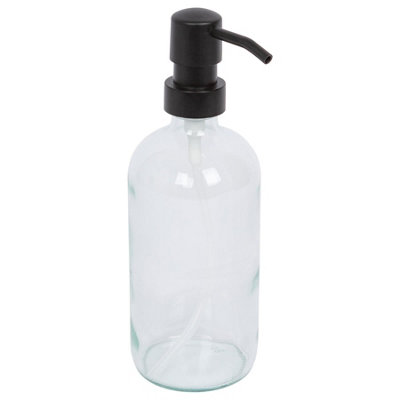 Harbour Housewares 500Ml Glass Soap DispenserClear Bathroom Kitchen Spa Refillable Hand Wash Or Lotion Bottle With Pump from B&Q