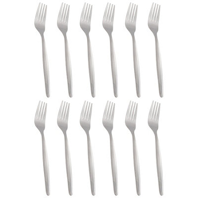 Argon Tableware Economy Stainless Steel Dinner Forks - 19.5Cm - Pack Of 12