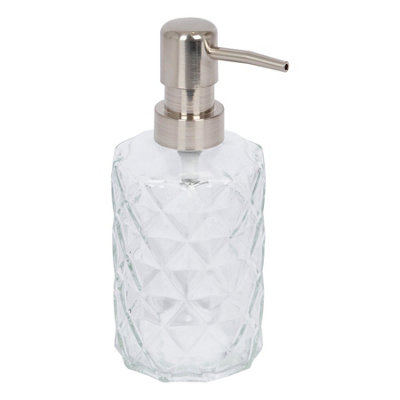 Harbour Housewares 500Ml Glass Soap DispenserPrism Bathroom Kitchen Spa Refillable Hand Wash Or Lotion Bottle With Pump from B&Q