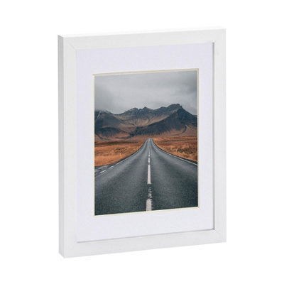 Nicola Spring Photo Frame With 5" X 7" Mount8" X 10"White/white from B&Q