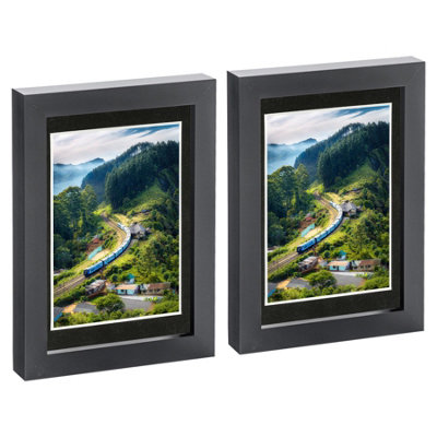 Nicola Spring Photo Frames With 4" X 6" Mount - 5" X 7" - / - Pack Of 2 Black