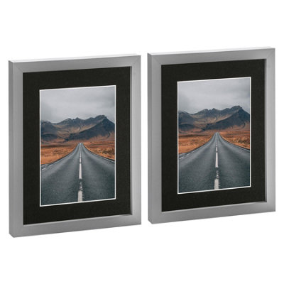 Nicola Spring Photo Frames With 5" X 7" Mount8" X 10"Grey/blackPack Of 2 from B&Q
