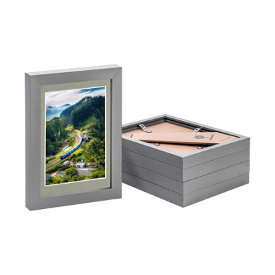 Nicola Spring Photo Frames With 4" X 6" Mount - 5" X 7" - / - Pack Of 5 Grey