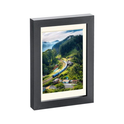 Nicola Spring Photo Frame With 4" X 6" Mount5" X 7"Black/ivory from B&Q