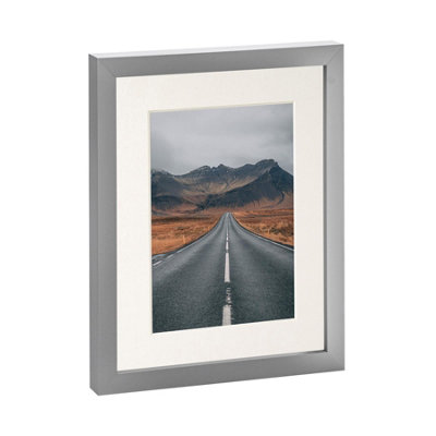Nicola Spring Photo Frame With 5" X 7" Mount8" X 10"Grey/ivory from B&Q