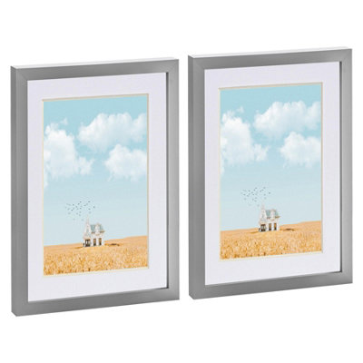 Nicola Spring Photo Frames With A5 MountA4 (8" X 12")Grey/whitePack Of 2 from B&Q