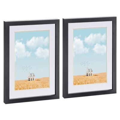 Nicola Spring Photo Frames With A5 MountA4 (8" X 12")Black/whitePack Of 2 from B&Q