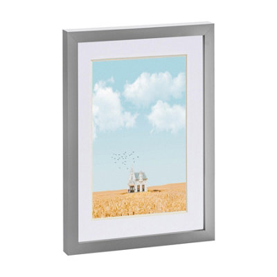 Nicola Spring Unisex Grey Photo Frame With A5 Mount - A4 (8" X 12") - White Mount In - Image 5