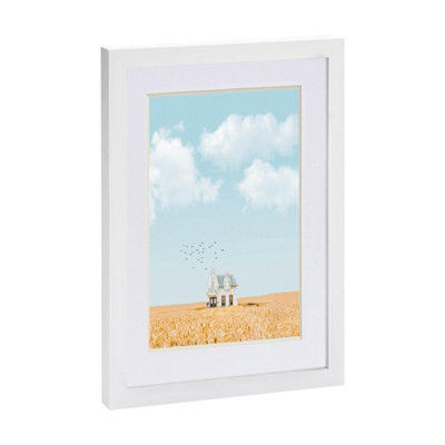 Nicola Spring Photo Frame with A5 Mount - A4 (8"" x 12"") - White/White - Image 5