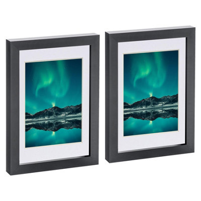 Nicola Spring Photo Frames With 4" X 6" MountA5 (6" X 8")Black/whitePack Of 2 from B&Q