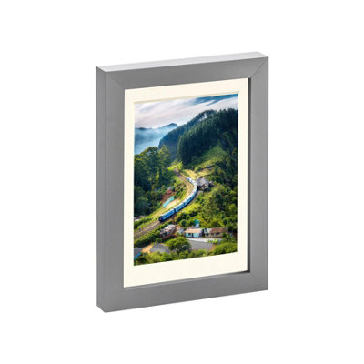 Nicola Spring Photo Frame With 4" X 6" Mount5" X 7"Grey/ivory from B&Q