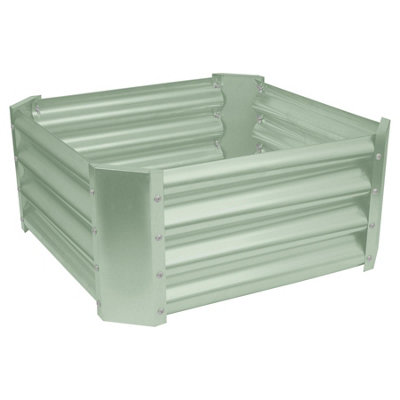 Harbour Housewares Square Galvanised Steel Raised Garden Bed - 60Cm X 60Cm - Green