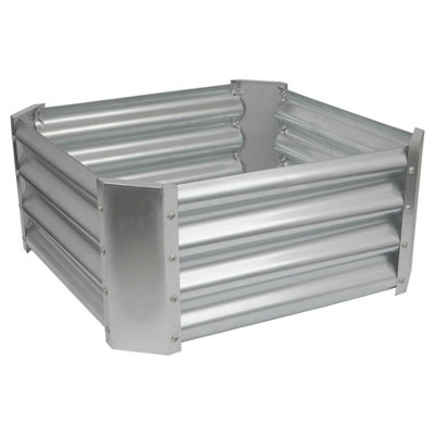 Harbour Housewares Silver Square Galvanised Steel Raised Garden Bed - X 60Cm