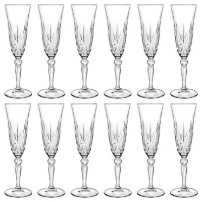 Rcr Crystal Melodia Glass Champagne Flutes - Pack Of 12 160Ml
