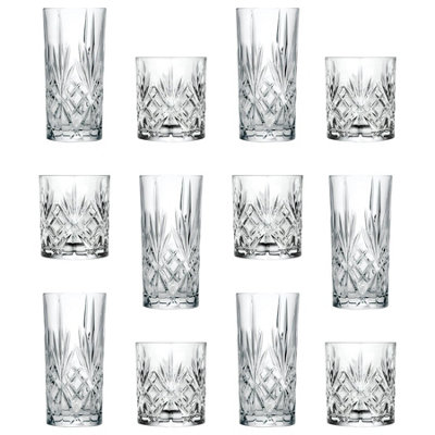 Rcr Crystal 12Pc Melodia Highball Glasses & Whisky Tumblers Set from B&Q