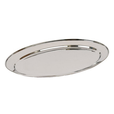 Argon Tableware Oval Serving Platter50 X 35CmStainless Steel Dinner Tray Oval Plate Small Appetizer Serving Dishes from B&Q