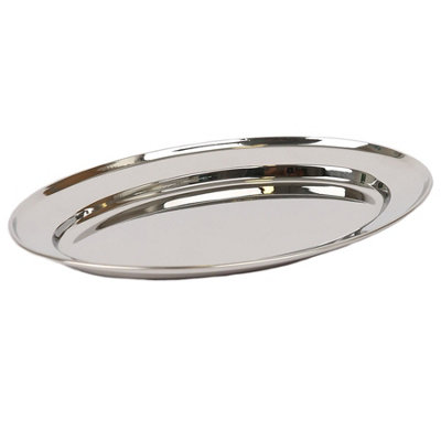 Argon Tableware Oval Serving Platter35 X 24CmStainless Steel Dinner Tray Oval Plate Small Appetizer Serving Dishes from B&Q