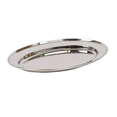 Argon Tableware Oval Serving Platter25 X 17CmStainless Steel Dinner Tray Oval Plate Small Appetizer Serving Dishes from B&Q