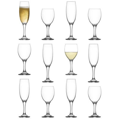 LAV Glassware Lav 12Pc Empire Wine Glasses & Champagne Flutes Set from B&Q