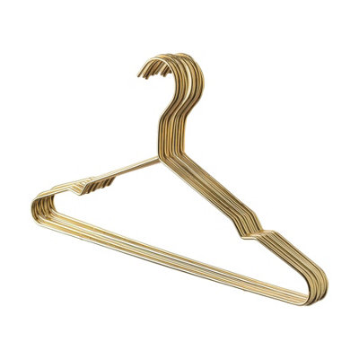 Harbour Housewares Metal Coat Hangers - Pack Of 10 Gold