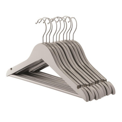 Harbour Housewares 10X Strong Grey Children's Coat Hangers With 360 Degree Rotatory HookClothes Hangers With Notches & Bar from B&Q