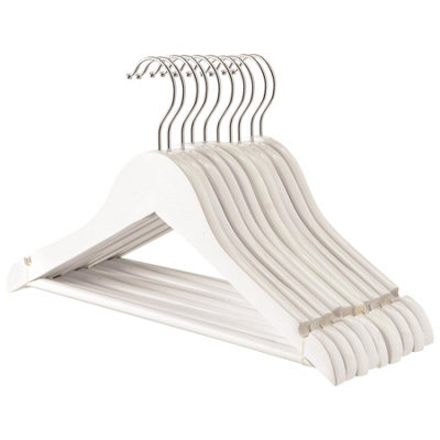 Harbour Housewares 10X Strong White Children's Coat Hangers With 360 Degree Rotatory HookClothes Hangers With Notches & Bar from B&Q