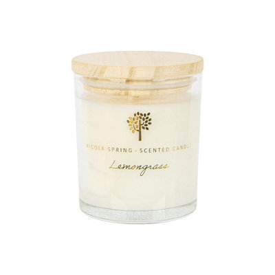 Nicola Spring Lemongrass Scented Candle 130G 21H Natural Single Wick Soy Wax Aromatherapy Candle Home Fragrance from B&Q