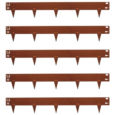 Harbour Housewares 5Pc Steel Lawn Edging Set5M X 8CmRustOutdoor Garden Plant Stone Path Patio Border Edging from B&Q